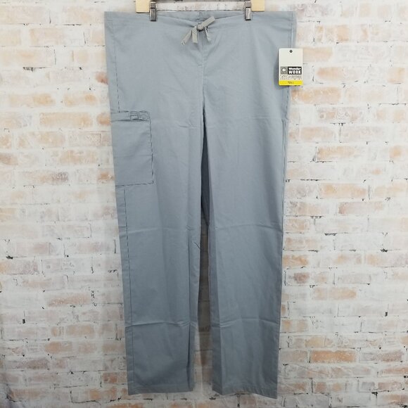 WonderWink Pants - NWT WonderWink WonderWork‎ 500T Unisex Grey Scrub Pant Cargo Medium Tall (33")
